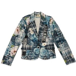 NICE INSTANBUL printed stretch blazer jacket with embellishments Size 42/XL
